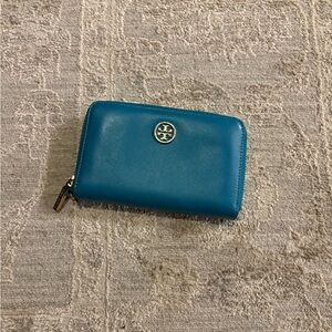 Tory Burch Blue Zip Wallet